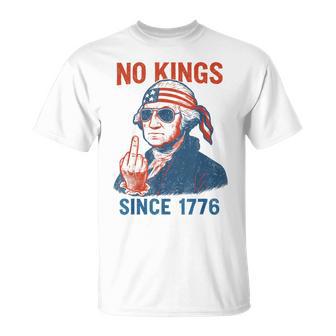 G Washington 4Th Of July No Kings Since 1776 T-Shirt - Thegiftio UK