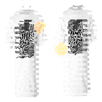 Game Day Basketball Retro Checkered Mama Mother's Day Sports T-Shirt - Thegiftio UK