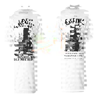 Gardening Because Murder Is Wrong Snarky Cool Gardener Cat T-Shirt - Thegiftio