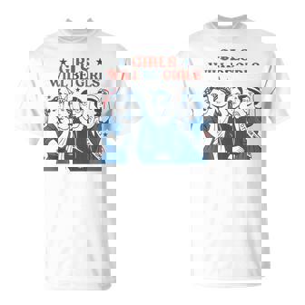 Girl Will Be Girls Patriotic Feminist 4Th Of July Usa Women T-Shirt - Monsterry