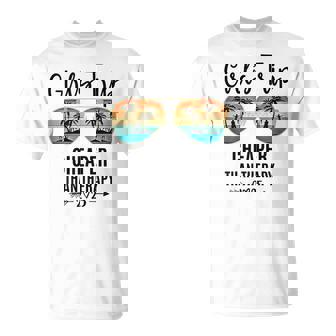 Girls Trip Cheaper Than A Therapy 2025 Girls Trip Matching Gray T-Shirt - Seseable