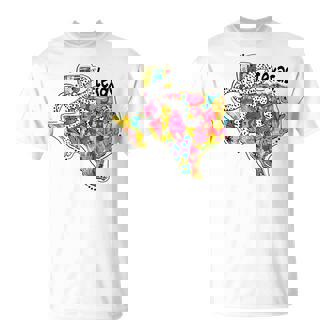 Girly Texas State Map Floral Coquette Bow 4Th Of July Usa T-Shirt - Thegiftio UK