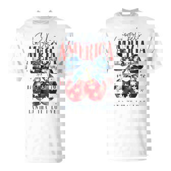 God Bless America Patriotic Cherries 4Th July Usa T-Shirt - Monsterry