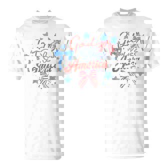 God Bless America コケットボウ 7月4日 キリスト教の愛国心 Tシャツ - Kawaiitshirt