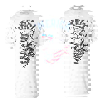 Golden Retriever 4Th Of July Merica Usa Sunglasses T-Shirt - Monsterry
