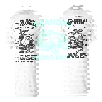 Grandpa Mows Best Best Lawn Mowing Mowing Gardener Father's T-Shirt - Thegiftio