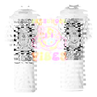 Groovy Preschool Vibes First Day Of School Teacher Girls T-Shirt - Monsterry