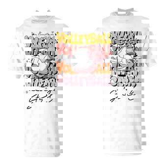 Groovy Volleyball Girl Girls Coquette Bow Volleyball T-Shirt - Monsterry