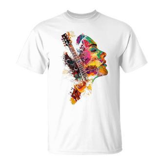 Guitarra Instrumento Musical Arte Gráfico Guitarra Camiseta unisex - Regaloses