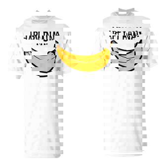 Happy Banana ファニーバナナラブ フルーツバナナ スマイリーフェイス Tシャツ - Kawaiitshirt