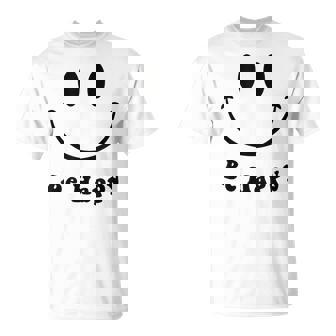 Be Happy Groovy スマイルフェイス かわいい ハッピーピース スマイルフェイス Tシャツ - Kawaiitshirt