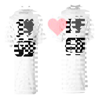 I Heart Gd Initials I Love GD First And Last Name G D T-Shirt - Monsterry