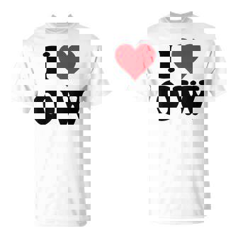 I Heart Ow Initials I Love OW First And Last Name O W Tシャツ - Kawaiitshirt