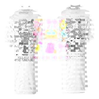 Hello 2Nd Grade Teacher Coquette Bow Back To School Girls T-Shirt | Mazezy