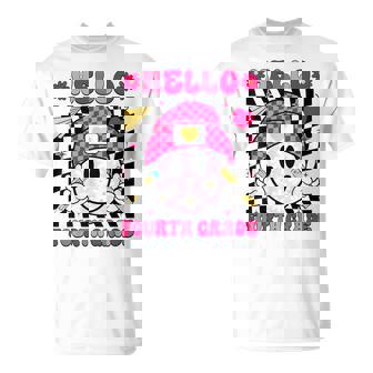 Hello Fourth Grade Smile Face 4Th Grade Back To School T-Shirt - Thegiftio