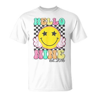 Hello Nine Est 2016 9 Jahre Alt 9 Geburtstag Mädchen Jungen T-Shirt - Geschenkecke