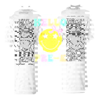Hello Pre-K Coquette Bow Back To School Preschool Girl T-Shirt | Mazezy