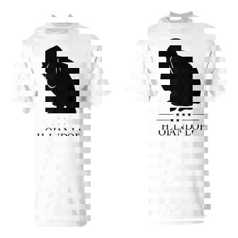 Holland Lop Rabbitブラックシルエット Tシャツ - Kawaiitshirt