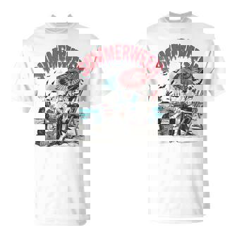 Horror Character Summerween Halloween Vintage Beach T-Shirt - Monsterry