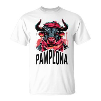 Ilustración Divertida Toroan Fermines De Pamplona Camiseta unisex - Regaloses