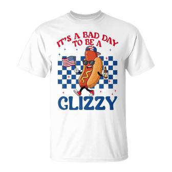 It's A Bad Day To Be A Glizzy 4Th Of July Hotdog Usa Flag T-Shirt - Thegiftio UK