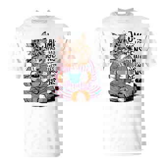 J' Aime Pas Les Gens Chat Humour Cadeau Drôle Café Matin T-Shirt - Cadeauxyz