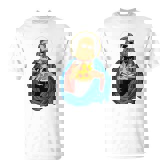 Jesus Holding A Pizza 長袖tシャツ Tシャツ - Kawaiitshirt