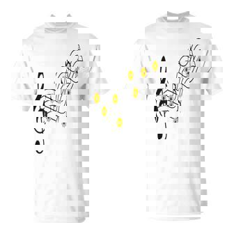 Jolie Chemise De Musique Notes De Musique Fluides Fleurs T-Shirt - Cadeauxyz