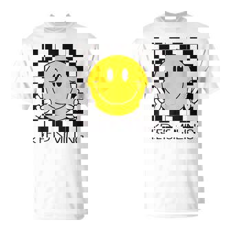 Keepmiling キュート 黄色 幸せ 平和 笑顔 ポジティブ Tシャツ - Kawaiitshirt