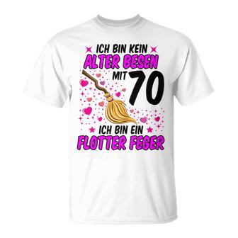 Kein Alter Besen Flotter Feger 70 Geburtstag Frauen Lustig T-Shirt - Geschenkecke