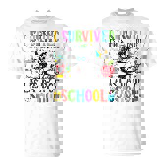 Last Day Of School-End Of School Year-I Survived Cat T-Shirt - Thegiftio