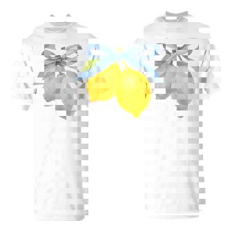 Lemon Graphic For Girls Fruit Coquette Bow Y2k T-Shirt - Thegiftio UK