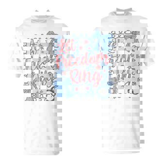 Let Freedom Ring 4Th Of July Retro American Bride Party Usa T-Shirt - Thegiftio UK