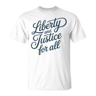 Liberty And Justice For All 4Th Of July Retro T-Shirt - Thegiftio UK