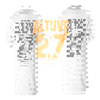 License Champs Jose Altuve Houston Baseball Player Novelty Blue -Adult Small Short Sleeve T-Shirt | Mazezy