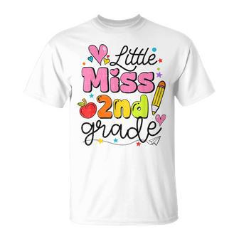 Little Miss 2Nd Grade Back To School Cute Second Grade Girls T-Shirt - Thegiftio UK
