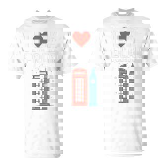 I Love Englandの象徴的なランドマークデザイン。 長袖tシャツ Tシャツ - Kawaiitshirt