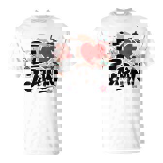 I Love Japan 桜 桜 日本の富士山 寺院 Tシャツ - Kawaiitshirt