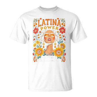 Mexican Woman Latina Power Flowers Pride Hispanic Heritage T-Shirt - Thegiftio UK