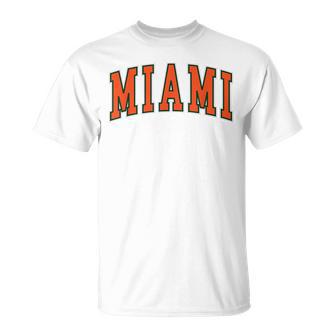 Miami Vintage Text And Throwback Miami T-Shirt - Thegiftio UK