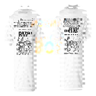 Mommy Of The Birthday Boy Party Blue Dog Lover Matching T-Shirt - Seseable