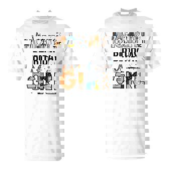 Mommy Of The Birthday Girl Party Blue Dog Lover Matching T-Shirt | Seseable UK