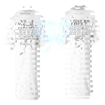 Mother Of The Bride Blue Bow Coquette Floral Matching Bridal T-Shirt - Thegiftio