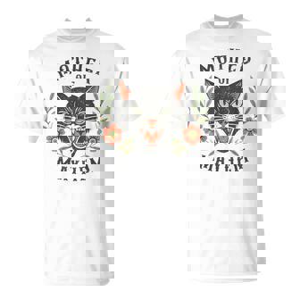 Mother Of Mayhem Mom Cat Mother Of Mayhem Cat Flower T-Shirt - Thegiftio UK