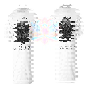 Namaste Lotus Flower Zen Buddhism Yogi Buddhist Buddha Yoga Gray T-Shirt - Seseable