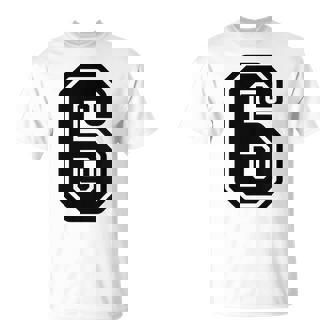 Numéro 6 Noir Numéro Préféré 6 T-Shirt - Cadeauxyz