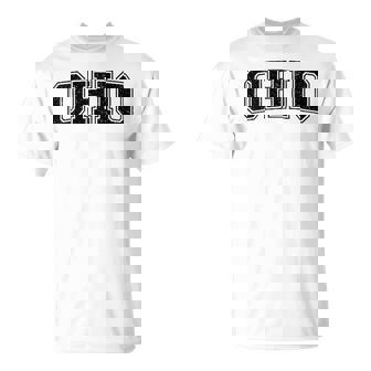 Ohio バーシティスタイル テキスト フラッグ スポーツ アスレチック ジャージスタイル Tシャツ - Kawaiitshirt