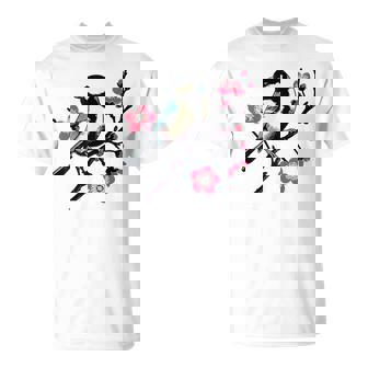Oiseau Et Fleurs T-Shirt - Cadeauxyz
