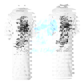 Am I Okay Boot Western Texas Cowgirl Coquette Bow Girl T-Shirt - Monsterry