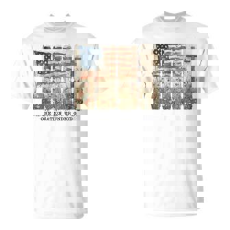 One Nation Under God Usa Flag Cross Floral Christian Women T-Shirt - Monsterry